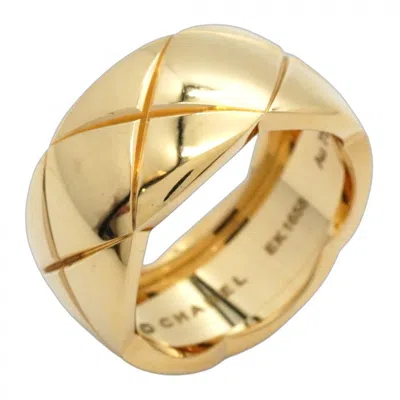 Pre-owned Chanel Yellow Gold (18k) Band Ring () In Multi