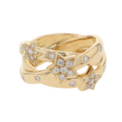 Pre-owned Chanel Yellow Gold (18k) Band Ring () In Silver