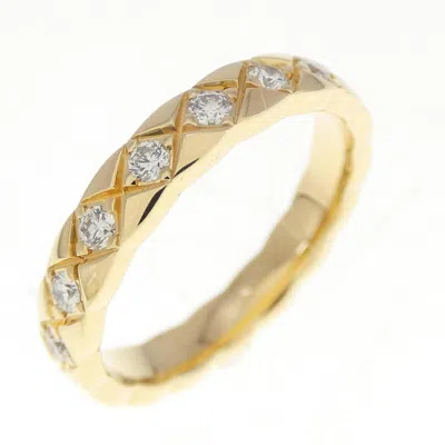 Pre-owned Chanel Yellow Gold (18k) Band Ring () In Silver