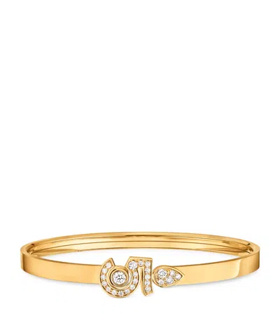 Pre-owned Chanel Yellow Gold And Diamond Eternal N°5 Bangle