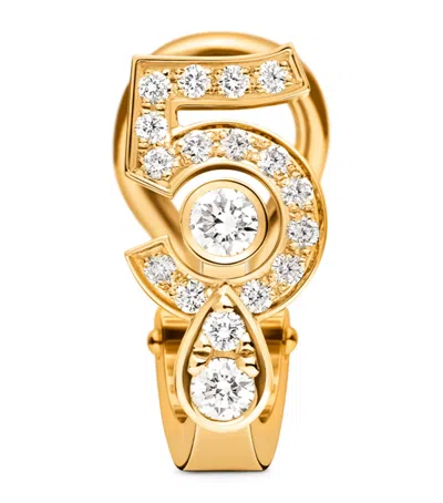 Pre-owned Chanel Yellow Gold And Diamond Eternal N°5 Single Clip-on Earring