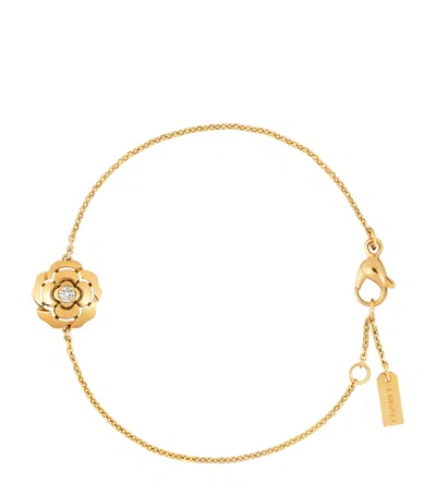 Pre-owned Chanel Yellow Gold And Diamond Extrait De Camélia Bracelet