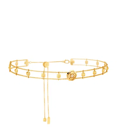 Pre-owned Chanel Yellow Gold And Diamond Extrait De Camélia Supple Choker