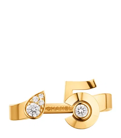 Pre-owned Chanel Yellow Gold And Diamond Extrait De N˚5 Ring