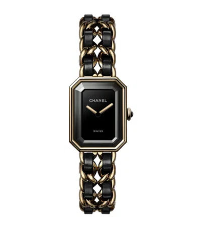 Pre-owned Chanel Yellow Gold-plated Première Edition Originale Watch In Black