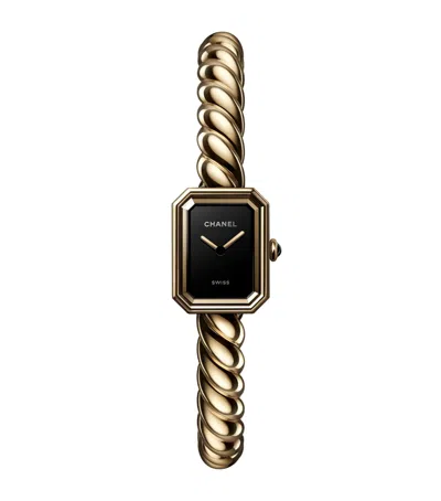 Pre-owned Chanel Yellow Gold Première Galon Watch In Black