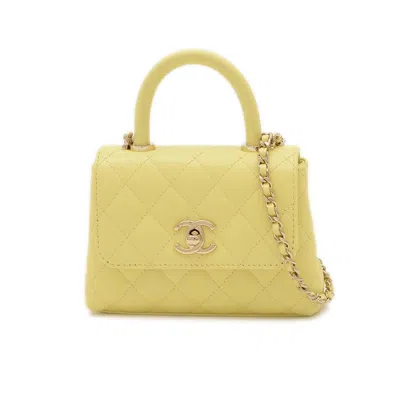 Chanel Yellow Grained Calfskin Handbag Shoulder Bag ()