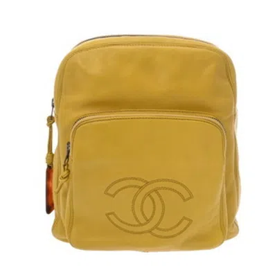 Pre-owned Chanel Yellow Leather Backpack ()