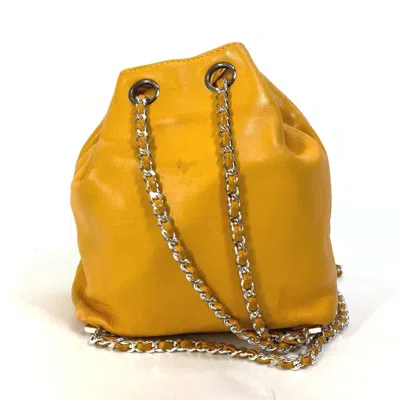 Pre-owned Chanel Yellow Leather Backpack ()