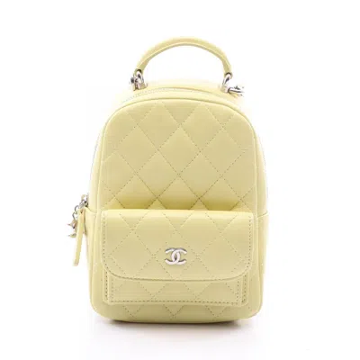 Pre-owned Chanel Yellow Leather Backpack ()