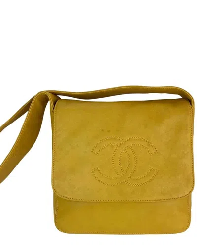 Pre-owned Chanel Yellow Leather Messenger Bag (authentic Pre-loved)