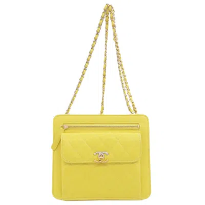Pre-owned Chanel Yellow Leather Shoulder Bag ()