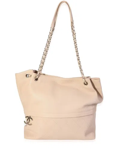 Pre-owned Chanel Zip & Carry Tote Bag In Neutrals