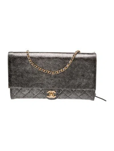 Pre-owned Chanel Zip Away Chain Clutch In Multi