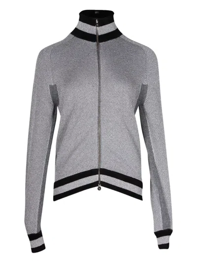 Pre-owned Chanel Zip-up Bomber Jacket In Gray