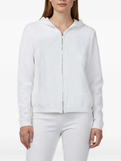 Pre-owned Chanel Zip-up Knitted Hoodie In White