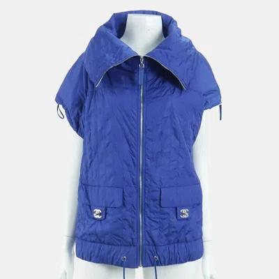 Pre-owned Chanel Zip-up Vest It 40 In Blue