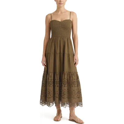 Change Of Scenery Cecilia Smocked Tiered Maxi Dress In Brown
