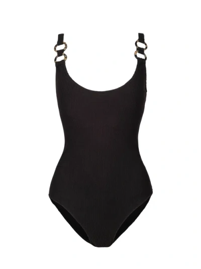 Change Of Scenery Chloe Tank Ring Trim One-piece Swimsuit In Black
