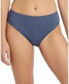 Change Of Scenery Classic Midrise Denim Bikini Bottom With Full Coverage In Blue