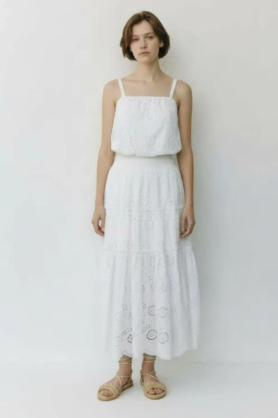 Change Of Scenery Dani Eyelet Embroidered Bubble Crop Top