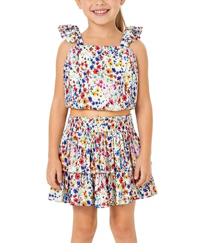 Change Of Scenery Girls' Bryn Bubble Top And Smocked Skirt Set - Little Kid, Big Kid In Multi