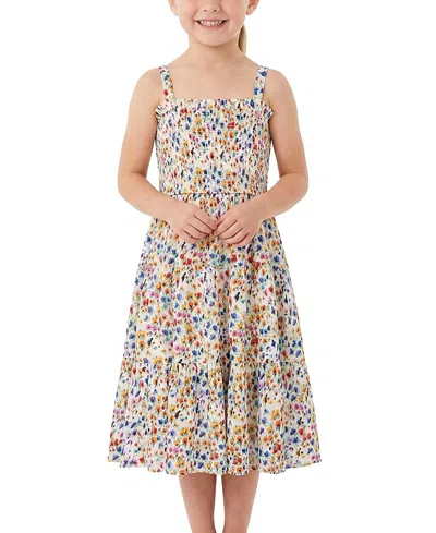 Change Of Scenery Girls' Lila Dress Printed Tiered Smocked Dress - Little Kid, Big Kid In Multi