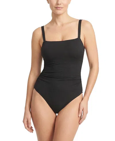 Change Of Scenery Jori Square Neck Underwire One-piece Swimsuit In Black