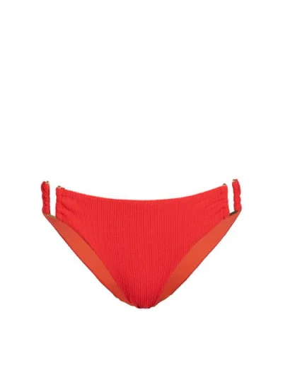 Change Of Scenery Layla U-bar Trim Lowrise Hipster Bikini Bottom In Red