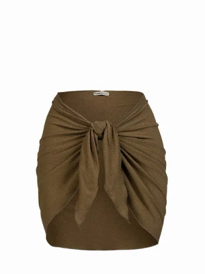 Change Of Scenery Liv Shimmer Cover-up Swim Sarong In Brown
