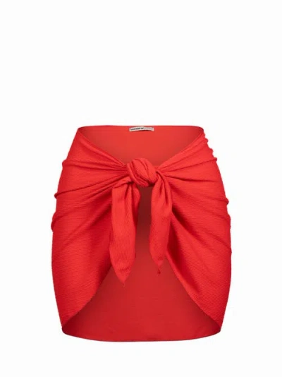 Change Of Scenery Liv Textured Cover-up Swim Sarong In Red