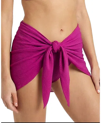 Change Of Scenery Liv Textured Cover-up Swim Sarong In Pink
