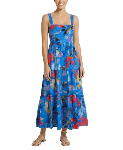 Change Of Scenery Lizzie Print Tiered Midi Dress In Multi