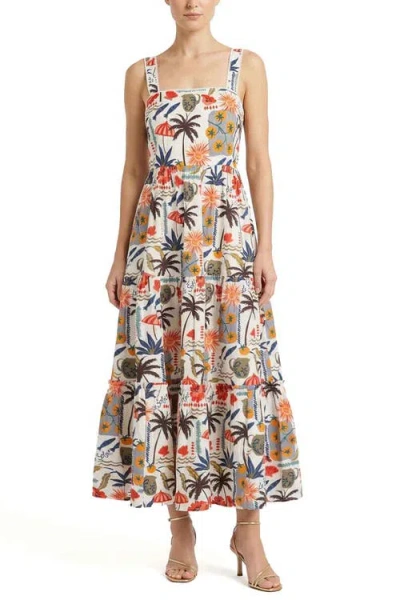 Change Of Scenery Lizzie Printed Tiered Midi Dress In Multi