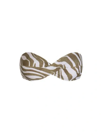 Change Of Scenery Loryn Twist Bandeau Bikini Top In Brown