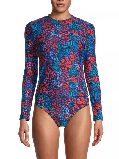 Change Of Scenery Stephanie Rash Guard In In Bloom In Blue