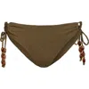 Change Of Scenery Taryn Beaded Side-tie Lowrise Hipster Bikini Bottom In Multi