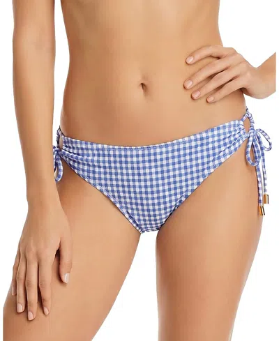Change Of Scenery Taryn Hipster Gingham Bikini Bottom In Blue