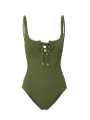 Change Of Scenery Taylor Lace-up Underwire One-piece Swimsuit In Green