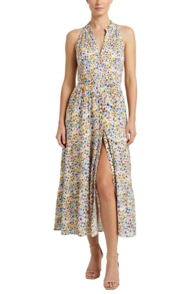 Change Of Scenery Tracy Cotton Printed Tiered Midi Shirtdress In Multi