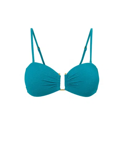 Change Of Scenery Women's Blue / Green Gina Top In Jungle Green Metallic In Blue/green