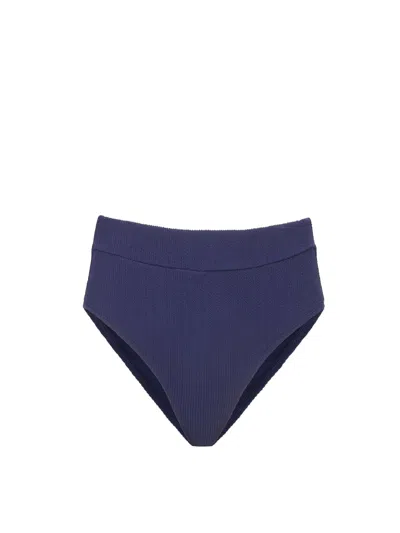 Change Of Scenery Women's Blue Hi Leg Hi Waist Bottom In Navy Texture
