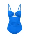 Change Of Scenery Women's Blue Lisa One Piece Grotto Textured Stripe In Blue