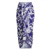 Change Of Scenery Women's Blue Melanie Pareo Skirt In Moraea Garden In Blue