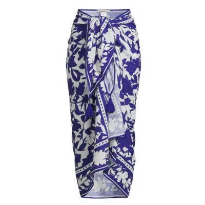 Change Of Scenery Women's Blue Melanie Pareo Skirt In Moraea Garden