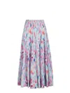 Change Of Scenery Women's Blue / Pink / Purple Charlie Skirt In Hazy Ikat Seafoam