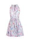 Change Of Scenery Women's Blue / Pink / Purple Charlotte Dress In Hazy Ikat Seafoam