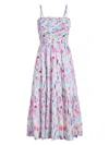 Change Of Scenery Women's Blue / Pink / Purple Kristen Dress In Hazy Ikat Seafoam In Purple