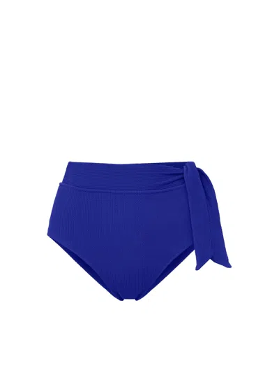 Change Of Scenery Women's Blue Side Tie High Waist Bottom In Iris Texture