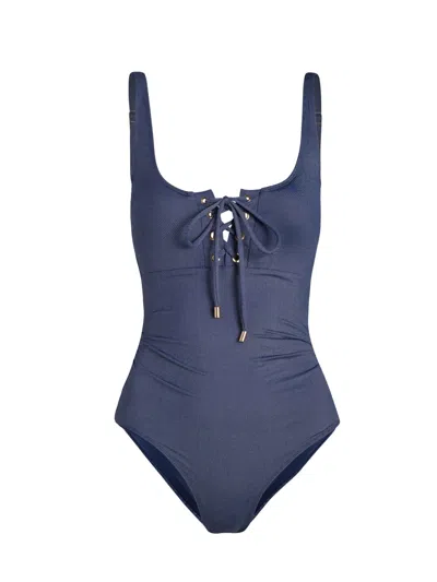 Change Of Scenery Women's Blue Taylor One Piece In Indigo Twill